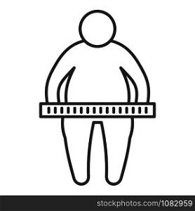 Overweight measurement icon. Outline overweight measurement vector icon for web design isolated on white background. Overweight measurement icon, outline style
