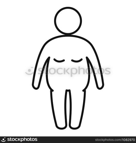 Overweight student icon. Outline overweight student vector icon for web design isolated on white background. Overweight student icon, outline style