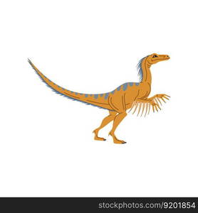 Troodon T-rex orange isolated cartoon dinosaur character. Vector ...