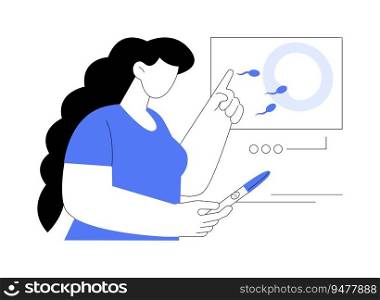 Ovulation test abstract concept vector illustration. Woman makes fertility test at home, ovulation day, menstrual cycle, family planning, luteinizing hormone in urine abstract metaphor.. Ovulation test abstract concept vector illustration.
