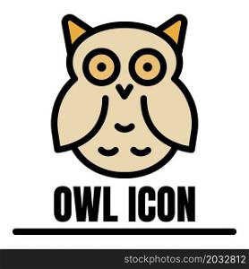Owl bird icon. Outline owl bird vector icon color flat isolated. Owl bird icon color outline vector