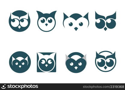 Owl bird logo and symbol vector