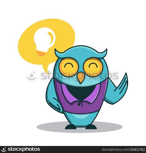 Owl Bird Teacher Smart Idea Education School Character Cartoon