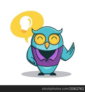 Owl Bird Teacher Smart Idea Education School Character Cartoon