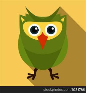 Owl character icon. Flat illustration of owl character vector icon for web design. Owl character icon, flat style