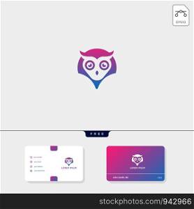 Owl creative logo template and business card design template include. vector illustration and logo inspiration. Owl concept creative logo template and business card design template include. vector illustration and logo inspiration