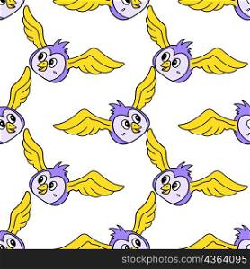 owl emoticon smile seamless pattern textile print