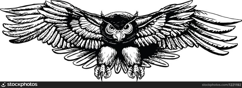Owl Flying Cartoon Vector Illustration
