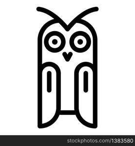 Owl front view icon. Outline owl front view vector icon for web design isolated on white background. Owl front view icon, outline style