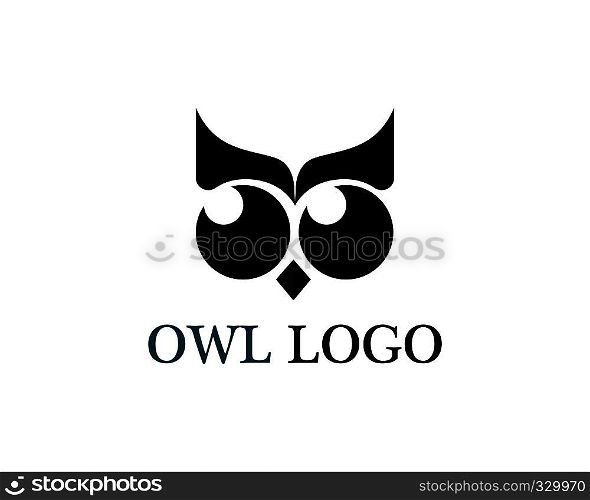 Owl head bird logo vector template