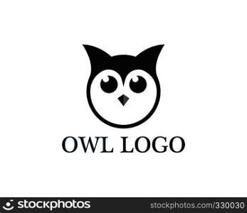 Owl head bird logo vector template