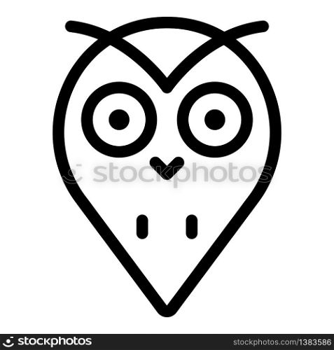 Owl head blob icon. Outline owl head blob vector icon for web design isolated on white background. Owl head blob icon, outline style