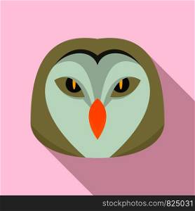 Owl head icon. Flat illustration of owl head vector icon for web design. Owl head icon, flat style