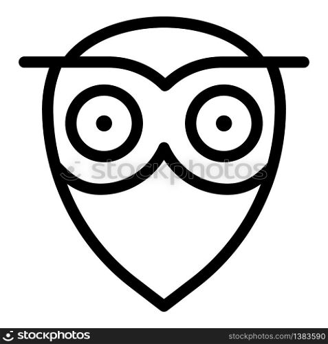 Owl head with big eyes icon. Outline owl head with big eyes vector icon for web design isolated on white background. Owl head with big eyes icon, outline style
