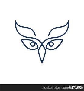 Owl logo vector icon flat design template
