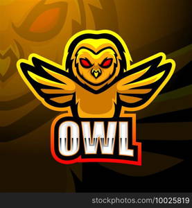 Owl mascot esport logo design
