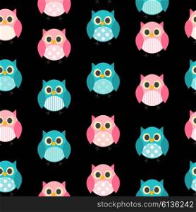 Owl Seamless Pattern Background Vector Illustration EPS10. Owl Seamless Pattern Background Vector Illustration