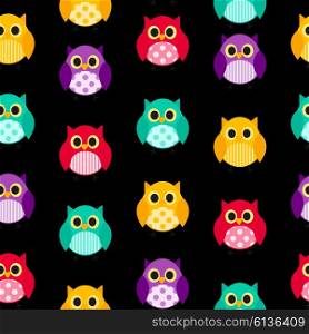 Owl Seamless Pattern Background Vector Illustration EPS10. Owl Seamless Pattern Background Vector Illustration