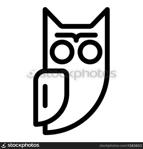 Owl silhouette icon. Outline owl silhouette vector icon for web design isolated on white background. Owl silhouette icon, outline style