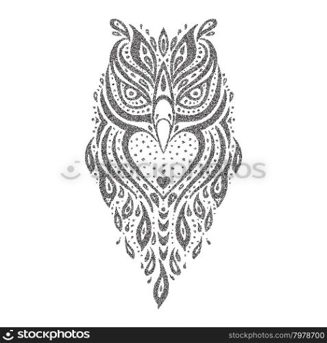 Owl. Tribal pattern. Owl Tribal pattern. Abstract style Vector illustration