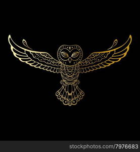 Owl. Tribal pattern. Owl. Tribal pattern. Polynesian tattoo style Vector illustration