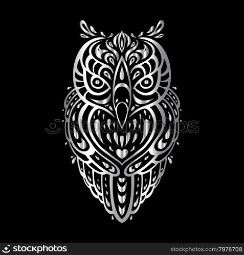 Owl. Tribal pattern. Owl. Tribal pattern. Polynesian tattoo style Vector illustration