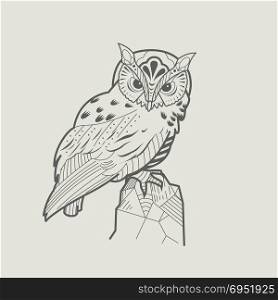 owl vector art. owl art theme vector illustration