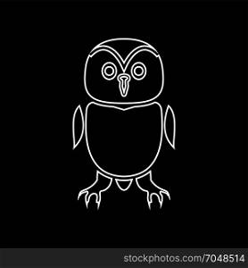 Owl white icon .