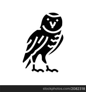 owl wild bird glyph icon vector. owl wild bird sign. isolated contour symbol black illustration. owl wild bird glyph icon vector illustration