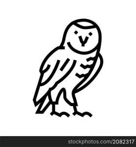 owl wild bird line icon vector. owl wild bird sign. isolated contour symbol black illustration. owl wild bird line icon vector illustration
