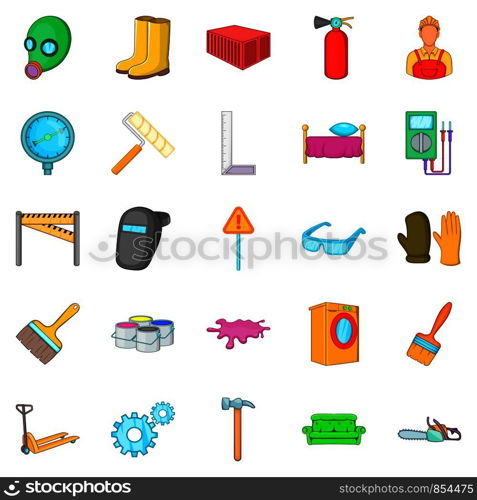 Own accommodation icons set. Cartoon set of 25 own accommodation vector icons for web isolated on white background. Own accommodation icons set, cartoon style