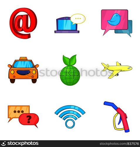 Own taxi business icons set. Cartoon set of 9 own taxi business vector icons for web isolated on white background. Own taxi business icons set, cartoon style