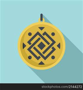 Ox amulet icon flat vector. Esoteric magic. Nazar religion. Ox amulet icon flat vector. Esoteric magic