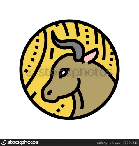ox chinese horoscope animal color icon vector. ox chinese horoscope animal sign. isolated symbol illustration. ox chinese horoscope animal color icon vector illustration