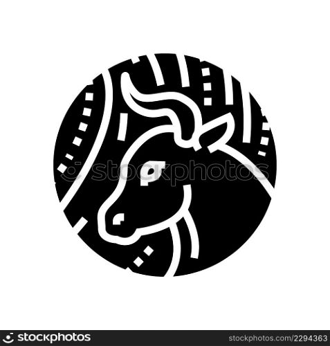 ox chinese horoscope animal glyph icon vector. ox chinese horoscope animal sign. isolated contour symbol black illustration. ox chinese horoscope animal glyph icon vector illustration