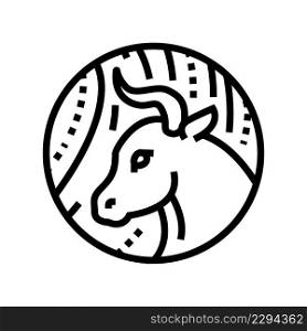 ox chinese horoscope animal line icon vector. ox chinese horoscope animal sign. isolated contour symbol black illustration. ox chinese horoscope animal line icon vector illustration