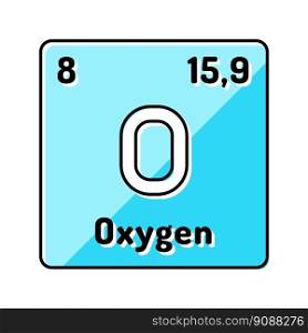 oxygen chemical element color icon vector. oxygen chemical element sign. isolated symbol illustration. oxygen chemical element color icon vector illustration
