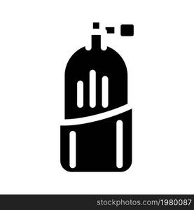 oxygen cylinder glyph icon vector. oxygen cylinder sign. isolated contour symbol black illustration. oxygen cylinder glyph icon vector illustration