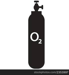 oxygen cylinder icon on white background. medical life support oxygen cylinder sign. flat style.