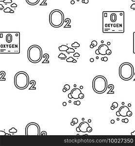Oxygen O2 Chemical Vector Seamless Pattern Thin Line Illustration. Oxygen O2 Chemical Vector Seamless Pattern