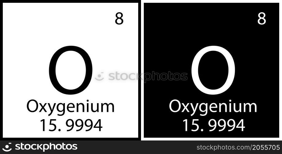 Oxygenium chemical symbol. Banner design. Mendeleev table. Square frame. Science icon. Vector illustration. Stock image. EPS 10.. Oxygenium chemical symbol. Banner design. Mendeleev table. Square frame. Science icon. Vector illustration. Stock image.