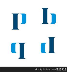 p b q d Letter Logo Template Illustration Design. Vector EPS 10.