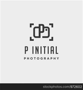 p initial photography logo template vector design icon element. p initial photography logo template vector design