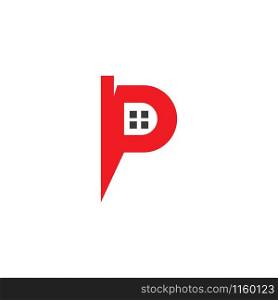 P initial Property and Construction Logo design