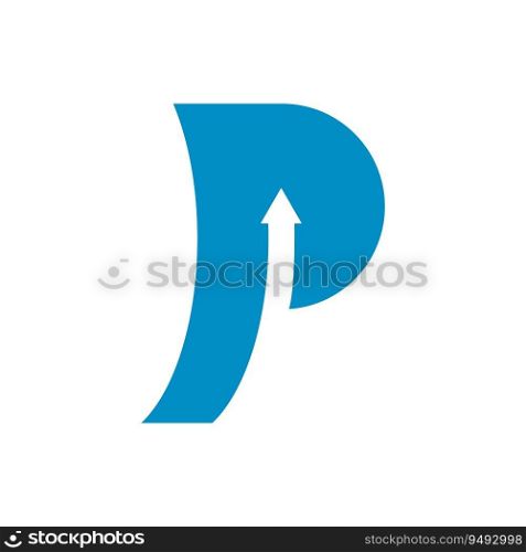 P letter combined with arrow logo template logo vector icon illustration design 