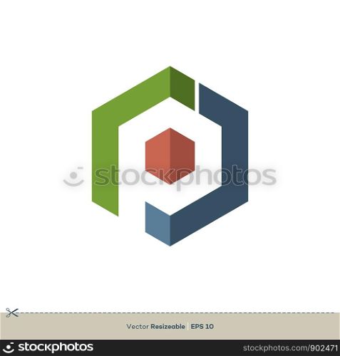 P Letter Hexagon Shape Vector Logo Template Illustration Design. Vector EPS 10.