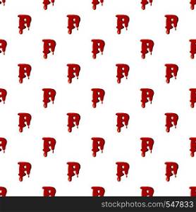 P letter isolated on white background. Red bloody P letter vector illustration. P letter isolated on white background