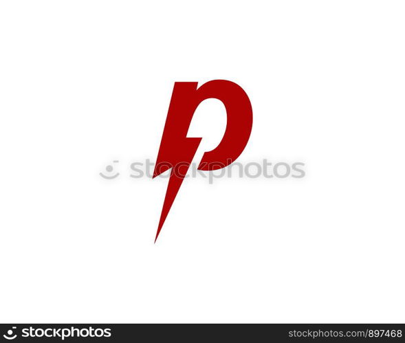 P Letter Lightning Logo Template vector icon illustration design