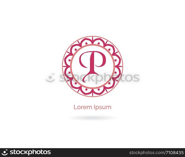 P letter logo design. Spa and salon vector logo. Luxury letter p monogram.