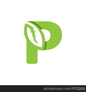 P Letter logo leaf concept template design